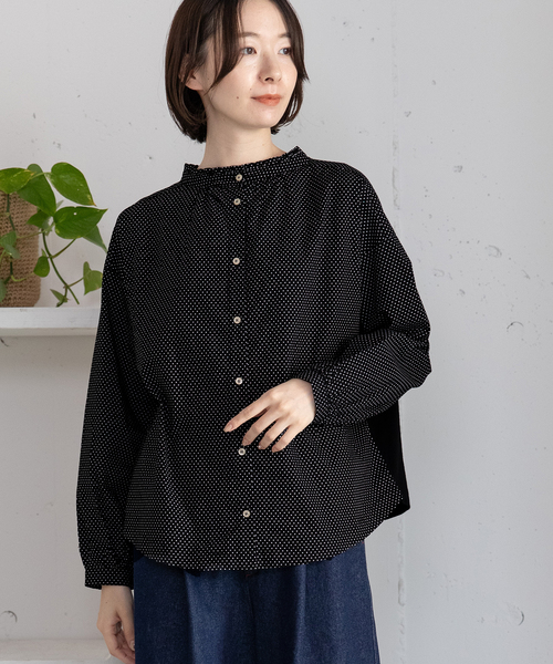 POU DOU DOU(プードゥドゥ)の「スタンドフリル布帛使いトップス(Tシャツ/カットソー・レディース・ネイビー/ダークグレー/ブラック・M)」の20枚目の写真