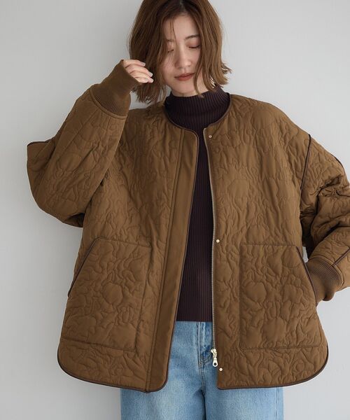 セール】ニュアンス柄キルティングブルゾン（ブルゾン）｜YECCA VECCA