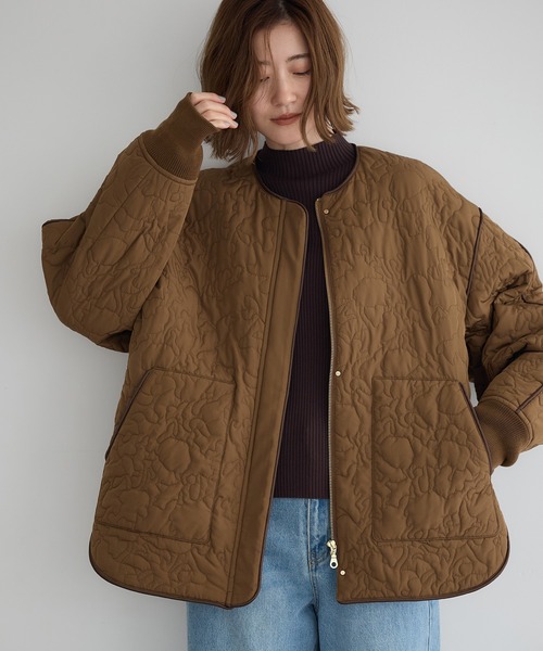 セール】ニュアンス柄キルティングブルゾン（ブルゾン）｜YECCA VECCA