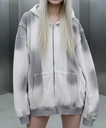 A'gem（エージェム）の「A'GEM/9 × .kom 『A'gem/エージェム』Spray Double Zip-Up Hoodie/スプレーダブルジップアップパーカー（パーカー・レディース）」