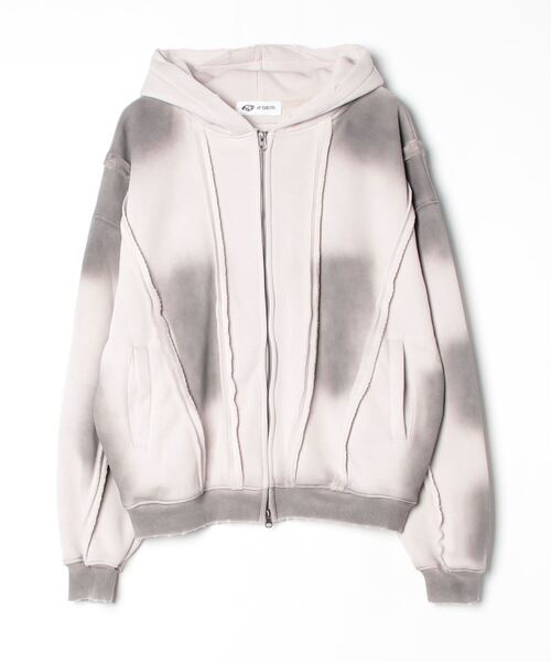 A'gem(エージェム)の「A'GEM/9 × .kom 『A'gem/エージェム』Spray Double Zip-Up Hoodie/スプレーダブルジップアップパーカー(パーカー・レディース・ホワイト/ブラック・FREE)」の8枚目の写真