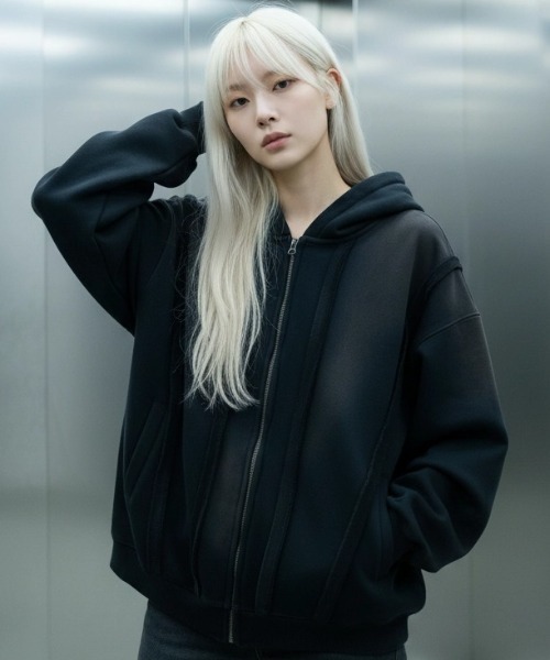 A'GEM/9 × .kom 『A'gem/エージェム』Spray Double Zip-Up Hoodie