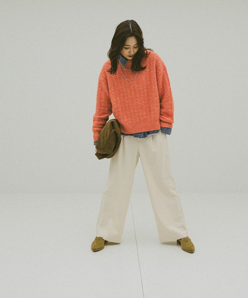GLOBAL WORK（グローバルワーク）の「多機能あったかストレートパンツ/591300（その他パンツ・レディース・ネイビー/フューシャピンク/サックスブルー/ブラック/グレー系その他・SMALL/MEDIUM/LARGE）」の13枚目の写真