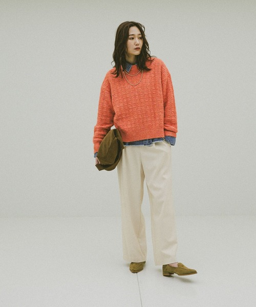 GLOBAL WORK（グローバルワーク）の「多機能あったかストレートパンツ/591300（その他パンツ・レディース・ネイビー/フューシャピンク/サックスブルー/ブラック/グレー系その他・SMALL/MEDIUM/LARGE）」の14枚目の写真