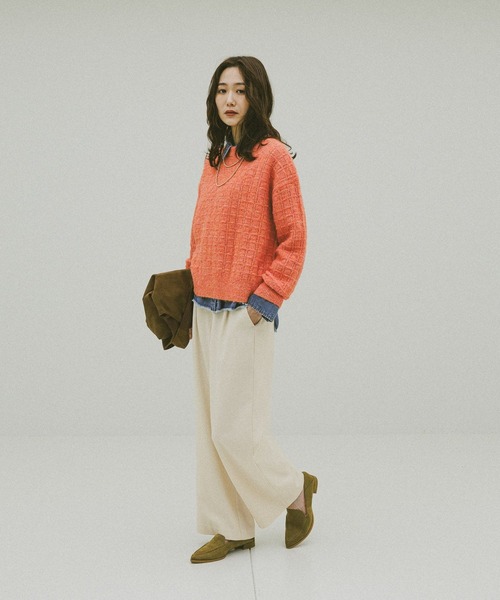 GLOBAL WORK（グローバルワーク）の「多機能あったかストレートパンツ/591300（その他パンツ・レディース・ネイビー/フューシャピンク/サックスブルー/ブラック/グレー系その他・SMALL/MEDIUM/LARGE）」の17枚目の写真