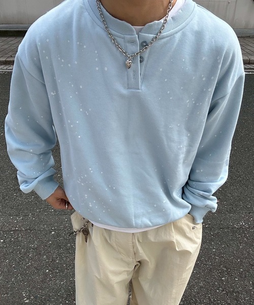 UNDERSTATEMENTs（アンダーステイトメント）の「【ユニセックス】バックロゴヴィンテージペイントスウェット（スウェット・メンズ・グレー/ライトブルー/レッド・LARGE/MEDIUM）」の3枚目の写真