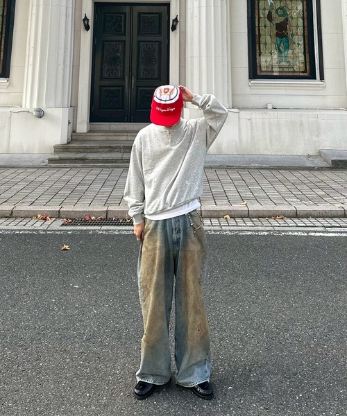 UNDERSTATEMENTs（アンダーステイトメント）の「【ユニセックス】バックロゴヴィンテージペイントスウェット（スウェット・メンズ・グレー/ライトブルー/レッド・LARGE/MEDIUM）」の15枚目の写真