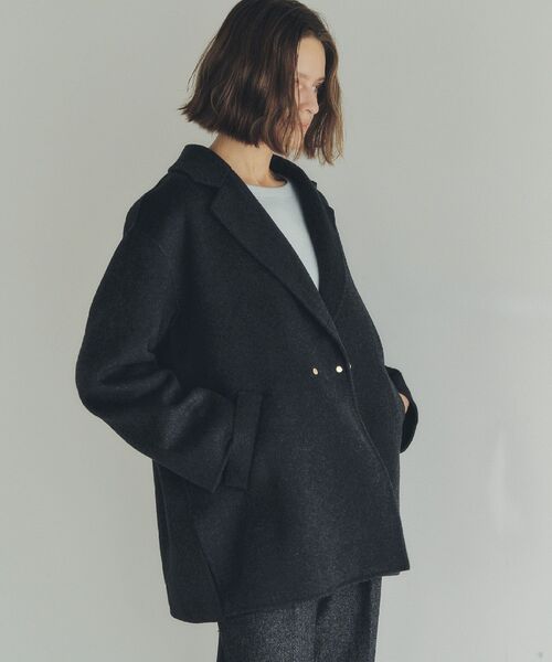 YECCA VECCA(イェッカヴェッカ)の「ウールMIXリバーミドル丈コート(その他アウター・レディース・ダークベージュ/チャコールグレー・FREE)」の3枚目の写真