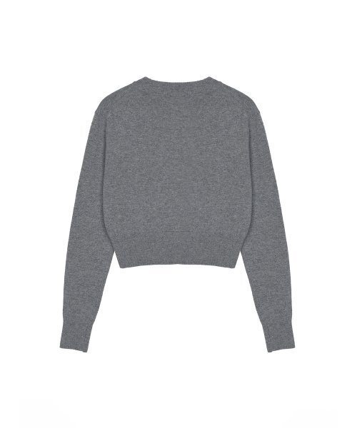 NICK&NICOLE(ニックアンドニコール)の「CASHMERE NICOLE LOGO CROP JACQUARD KNIT_GRAY(ニット/セーター・レディース・その他・FREE)」の6枚目の写真