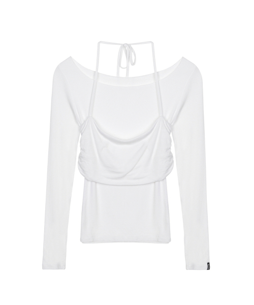 NICK&NICOLE(ニックアンドニコール)の「HALTERNECK LAYERED LONG SLEEVED TEE_IVORY(Tシャツ/カットソー・レディース・その他・FREE)」の4枚目の写真