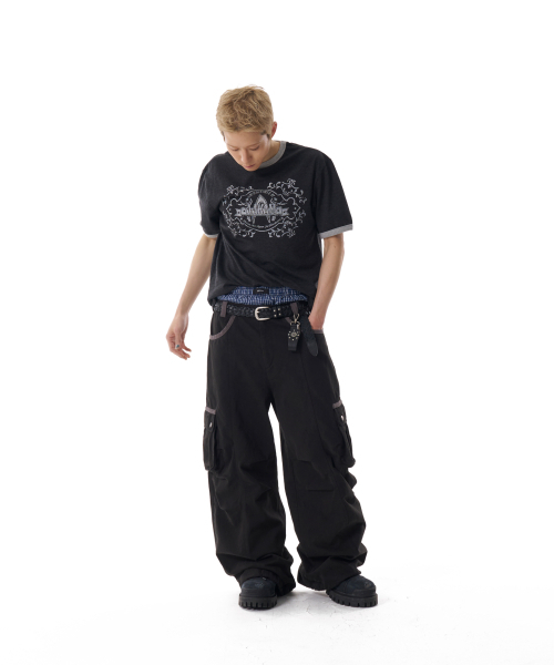 AAKAM(アーカム)の「Stamp Printed Ringer Top (Dark Gray)(Tシャツ/カットソー・レディース・その他・1/2)」の4枚目の写真
