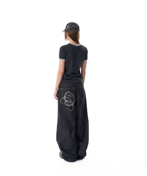 AAKAM(アーカム)の「Stamp Printed Ringer Top (Dark Gray)(Tシャツ/カットソー・レディース・その他・1/2)」の7枚目の写真