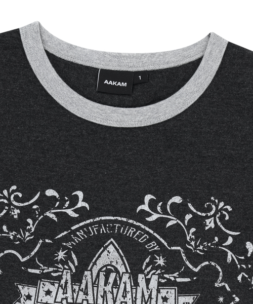 AAKAM(アーカム)の「Stamp Printed Ringer Top (Dark Gray)(Tシャツ/カットソー・レディース・その他・1/2)」の10枚目の写真