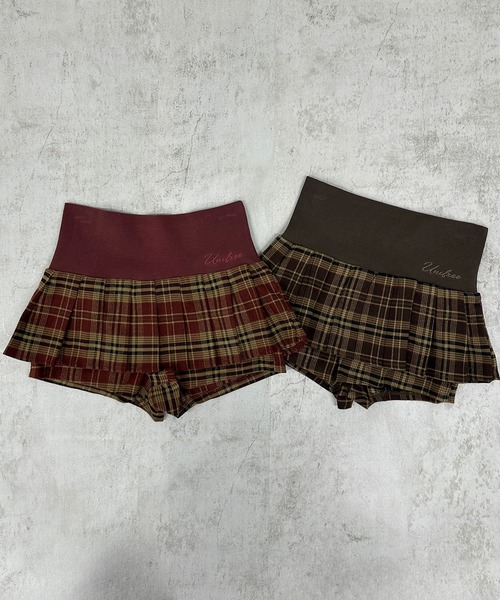 FOLLOWIN(フォロウィン)の「2color/プリーツレイヤードチェックスカパン(スカート・レディース・レッド/ブラウン・LARGE/MEDIUM/SMALL)」の20枚目の写真
