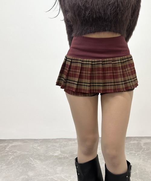 FOLLOWIN(フォロウィン)の「2color/プリーツレイヤードチェックスカパン(スカート・レディース・レッド/ブラウン・LARGE/MEDIUM/SMALL)」の17枚目の写真