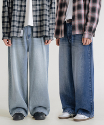 LEMAIN SECOND（リメインセカンド）の「[2PACK] VINTAGE CAT WASHING WIDE DENIM PANTS - LIGHT BLUE/DARK BLUE（デニムパンツ）」