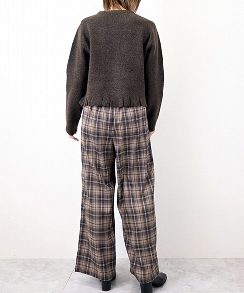 STYLEBLOCK（スタイルブロック）の「先染めオーバーチェックストレートパンツ（その他パンツ・レディース・グレー/ブラウン・M）」の5枚目の写真