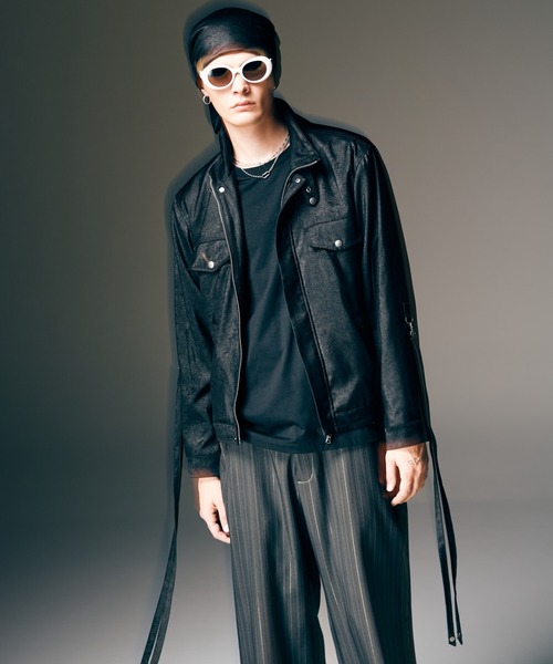 glamb(グラム)の「Blow Bondage Jacket / ブロウボンデージジャケット(その他アウター・メンズ・ブラック/グレー・S/M/L)」の8枚目の写真