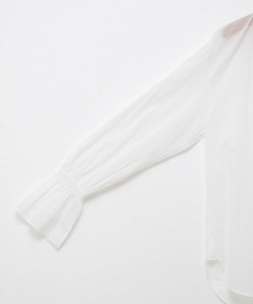 セール】ウォッシャブルシアーコットンフリル襟ブラウス（シャツ