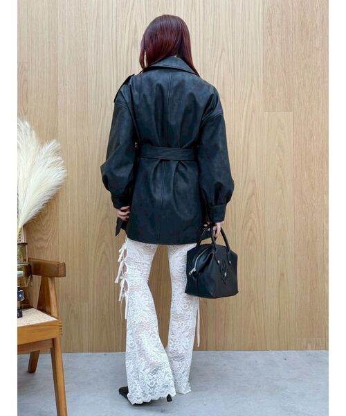 EVRIS（エヴリス）の「オーバーサイズライダースジャケット（ライダースジャケット・レディース・ホワイト/ブラック・FREE）」の6枚目の写真