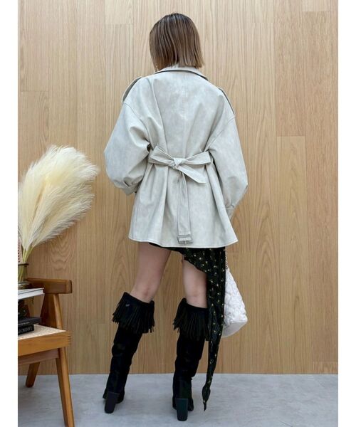 EVRIS（エヴリス）の「オーバーサイズライダースジャケット（ライダースジャケット・レディース・ホワイト/ブラック・FREE）」の17枚目の写真