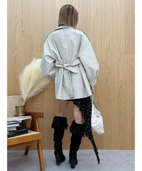 EVRIS（エヴリス）の「オーバーサイズライダースジャケット（ライダースジャケット・レディース・ホワイト/ブラック・FREE）」の16枚目の写真