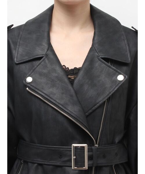 EVRIS（エヴリス）の「オーバーサイズライダースジャケット（ライダースジャケット・レディース・ホワイト/ブラック・FREE）」の22枚目の写真