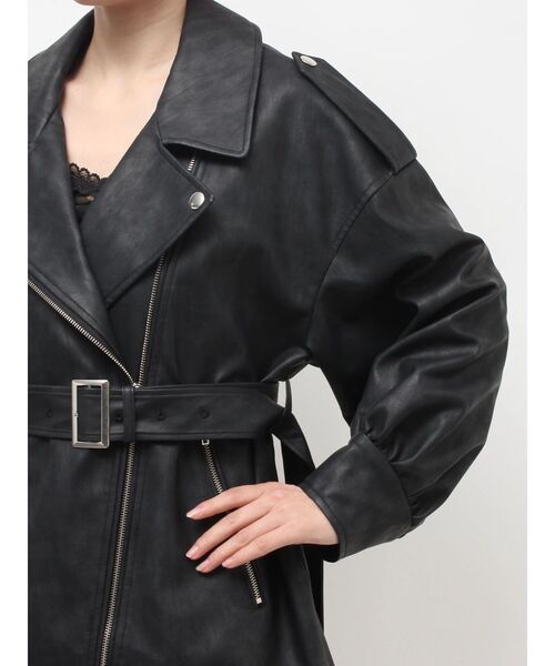 EVRIS（エヴリス）の「オーバーサイズライダースジャケット（ライダースジャケット・レディース・ホワイト/ブラック・FREE）」の21枚目の写真