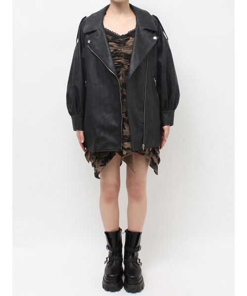 EVRIS（エヴリス）の「オーバーサイズライダースジャケット（ライダースジャケット・レディース・ホワイト/ブラック・FREE）」の21枚目の写真