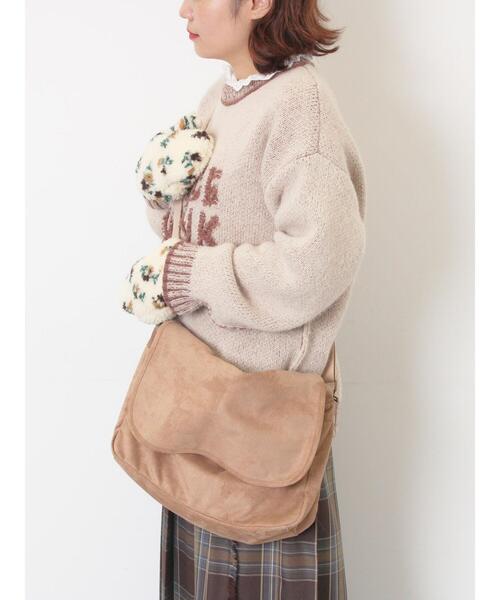 Samansa Mos2(サマンサ モスモス)の「ボア花柄ミトン(手袋・レディース・キャメル/オフホワイト・F)」の6枚目の写真