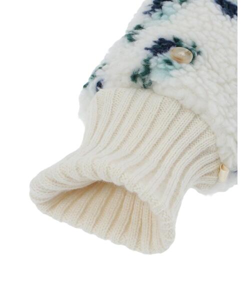 Samansa Mos2(サマンサ モスモス)の「ボア花柄ミトン(手袋・レディース・キャメル/オフホワイト・F)」の19枚目の写真