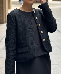 ST.ROONEY（セントルーニー）の「ブークレーボタンジャケット【低身長・小柄女性向け】（ノーカラージャケット）」