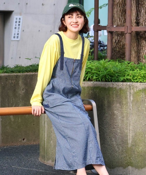 KRIFF MAYER Lady's Collection(クリフメイヤーレディースコレクション)の「【綿100%】ベイカーペインタージャンスカ(その他パンツ・レディース・ライトブルー/ストライプ/ネイビー/ダークブルー・LARGE/MEDIUM)」の4枚目の写真