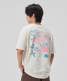 [グラフィティ]コットンルーズフィット半袖Tシャツ_バターミルク