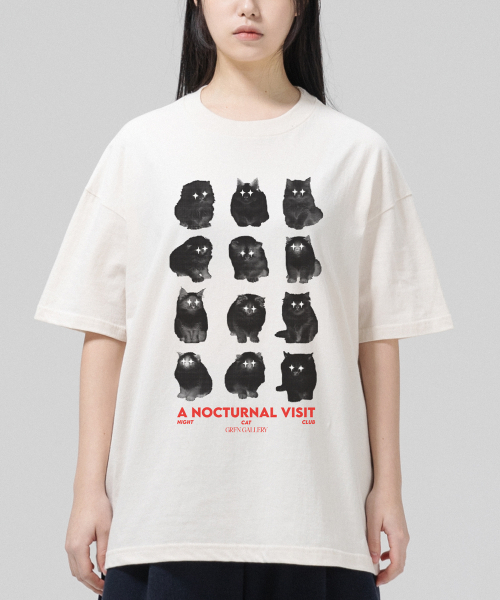 GRANFINNY(グランフィニ)の「ナイトキャットクラブ オーバーサイズ 半袖Tシャツ-ナチュラルコットン(Tシャツ/カットソー・レディース・その他・LARGE/X-LARGE)」の3枚目の写真
