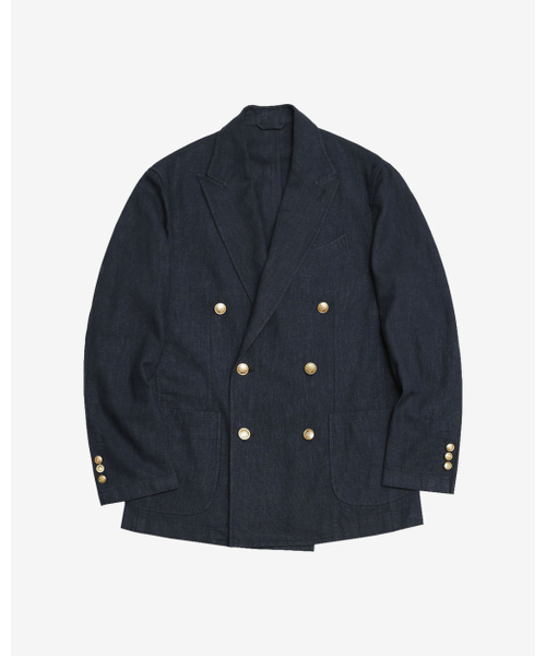 sortie(ソルティ)の「6B Linen Washed Double Jacket (Navy)(テーラードジャケット・メンズ・その他・MEDIUM/LARGE/X-LARGE)」の1枚目の写真