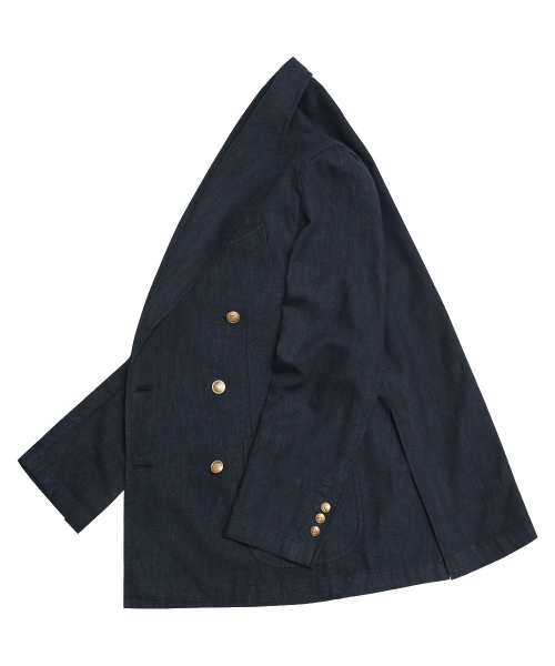 sortie(ソルティ)の「6B Linen Washed Double Jacket (Navy)(テーラードジャケット・メンズ・その他・MEDIUM/LARGE/X-LARGE)」の4枚目の写真