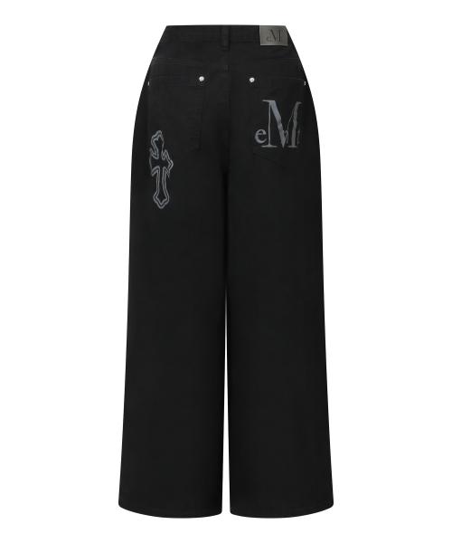 MUCENT(ムセント)の「ハッスルクロスリベットバルーンフィットデニムパンツ(デニムパンツ・レディース・ブラック・MEDIUM/LARGE)」の2枚目の写真