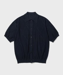 SHIRTER（シャーター）の「LOGO PATTERN HALF CARDIGAN (NAVY)（カーディガン/ボレロ）」