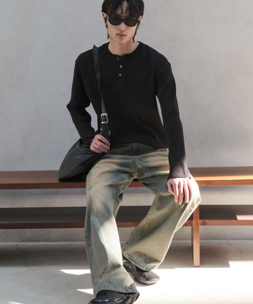 SENTAIR(センテア)の「ウォッシュドダートワイドデニムパンツ_D2(デニムパンツ・メンズ・その他・46/48)」の9枚目の写真