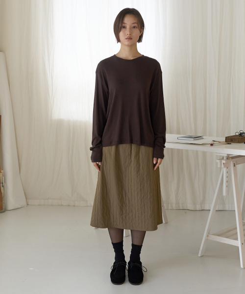 JULIAPEPE(ジュリアペペ)の「Minimal Long Sleeve (Brown)(Tシャツ/カットソー・レディース・その他・F)」の1枚目の写真