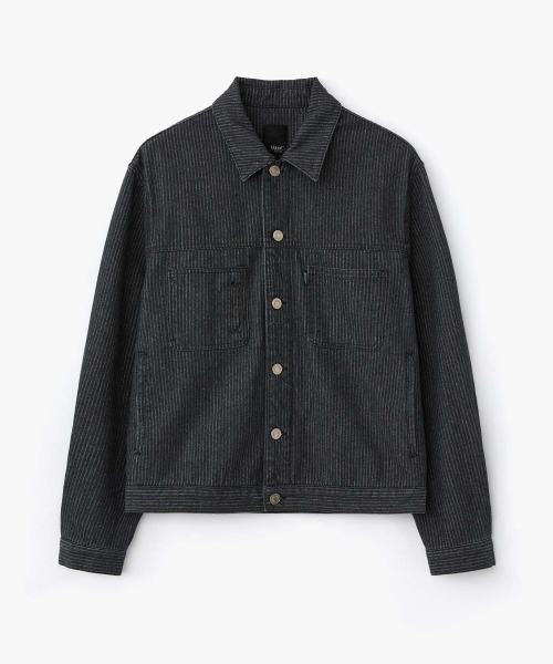 WMC(ダブリューエムシー)の「デニムストライプトラッカーブルー(デニムジャケット・メンズ・ブラック・MEDIUM/LARGE)」の3枚目の写真