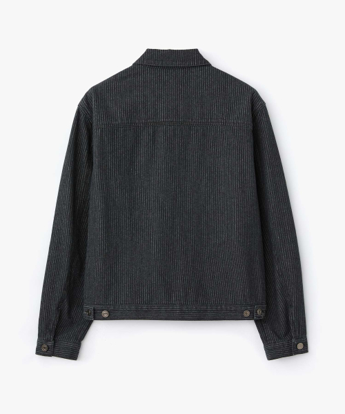 WMC(ダブリューエムシー)の「デニムストライプトラッカーブルー(デニムジャケット・メンズ・ブラック・MEDIUM/LARGE)」の4枚目の写真