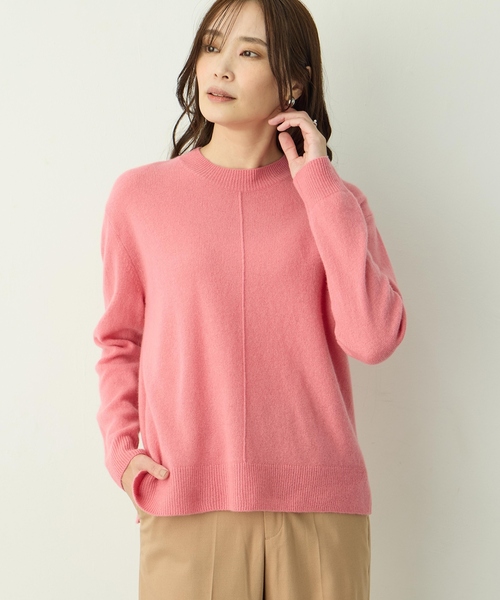 A/C DESIGN BY ALPHA CUBIC(エーシーデザインバイアルファキュービック)の「ウールカシミヤニットプルオーバー(ニット/セーター・レディース・ピンク/グリーン/オフホワイト・M/L)」の2枚目の写真