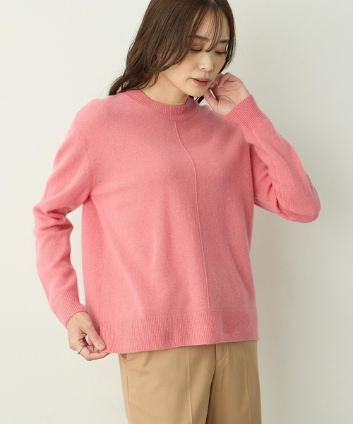 A/C DESIGN BY ALPHA CUBIC(エーシーデザインバイアルファキュービック)の「ウールカシミヤニットプルオーバー(ニット/セーター・レディース・ピンク/グリーン/オフホワイト・M/L)」の4枚目の写真