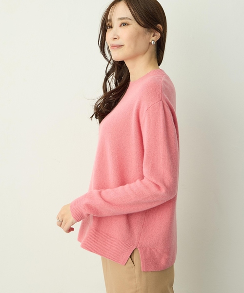 A/C DESIGN BY ALPHA CUBIC(エーシーデザインバイアルファキュービック)の「ウールカシミヤニットプルオーバー(ニット/セーター・レディース・ピンク/グリーン/オフホワイト・M/L)」の5枚目の写真