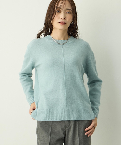 A/C DESIGN BY ALPHA CUBIC(エーシーデザインバイアルファキュービック)の「ウールカシミヤニットプルオーバー(ニット/セーター・レディース・ピンク/グリーン/オフホワイト・M/L)」の7枚目の写真