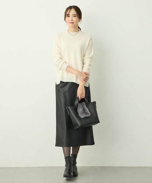 A/C DESIGN BY ALPHA CUBIC(エーシーデザインバイアルファキュービック)の「ウールカシミヤニットプルオーバー(ニット/セーター・レディース・ピンク/グリーン/オフホワイト・M/L)」の8枚目の写真