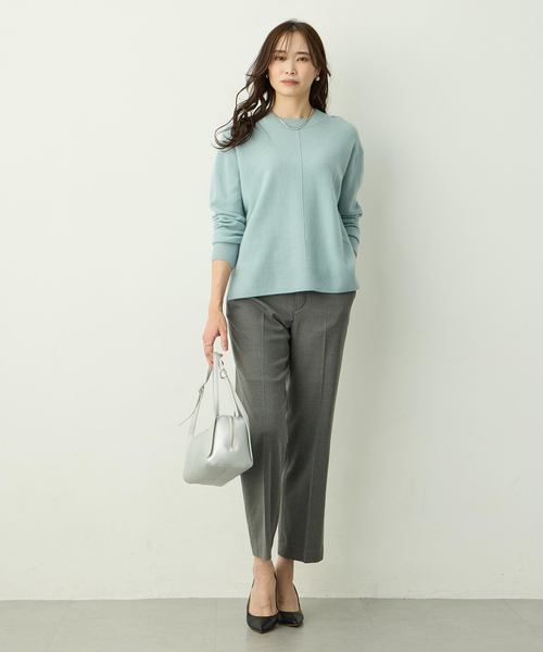 A/C DESIGN BY ALPHA CUBIC(エーシーデザインバイアルファキュービック)の「ウールカシミヤニットプルオーバー(ニット/セーター・レディース・ピンク/グリーン/オフホワイト・M/L)」の11枚目の写真