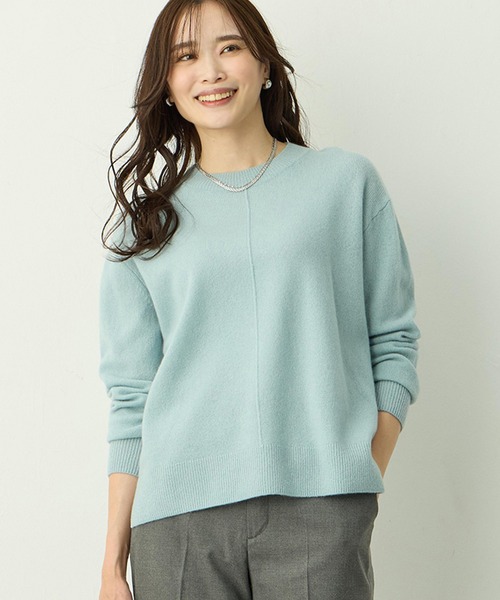 A/C DESIGN BY ALPHA CUBIC(エーシーデザインバイアルファキュービック)の「ウールカシミヤニットプルオーバー(ニット/セーター・レディース・ピンク/グリーン/オフホワイト・M/L)」の3枚目の写真